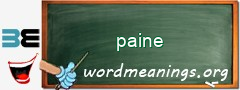 WordMeaning blackboard for paine